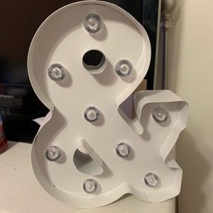 decorative white sign